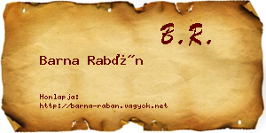 Barna Rabán névjegykártya